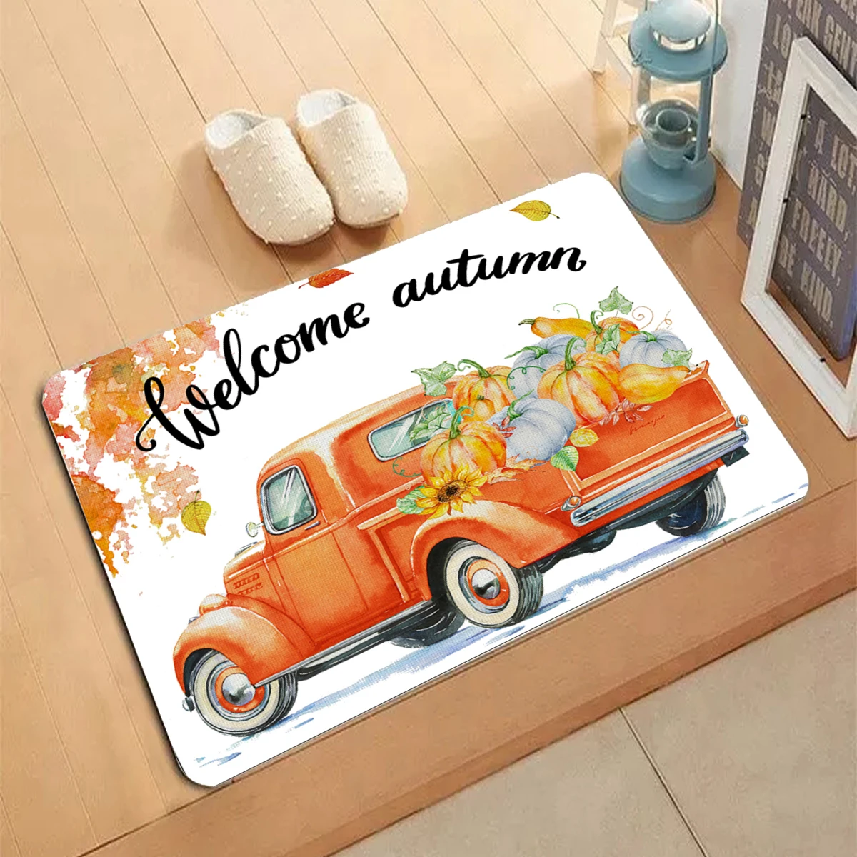 Pumpkin Patten Carpet Entrance Doormat Non-slip Living Room Kitchen Bedroom Decor Rug Fruits and Vegetables Floor Mats