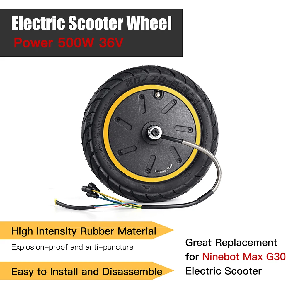 

60/70-6.5 Motor Electric Scooter 36V 500W Engine Wheel For Ninebot Max G30 Electric Scooter Rear Driving Wheel Tire Motor Repair