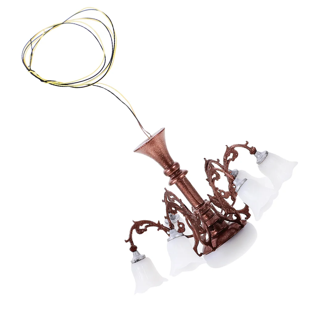 Model Chandelier Light Adornment Tiny House Wall Sconce Ceiling Lamp Mini Pendant Dollhouse Decorative Ornament Prop