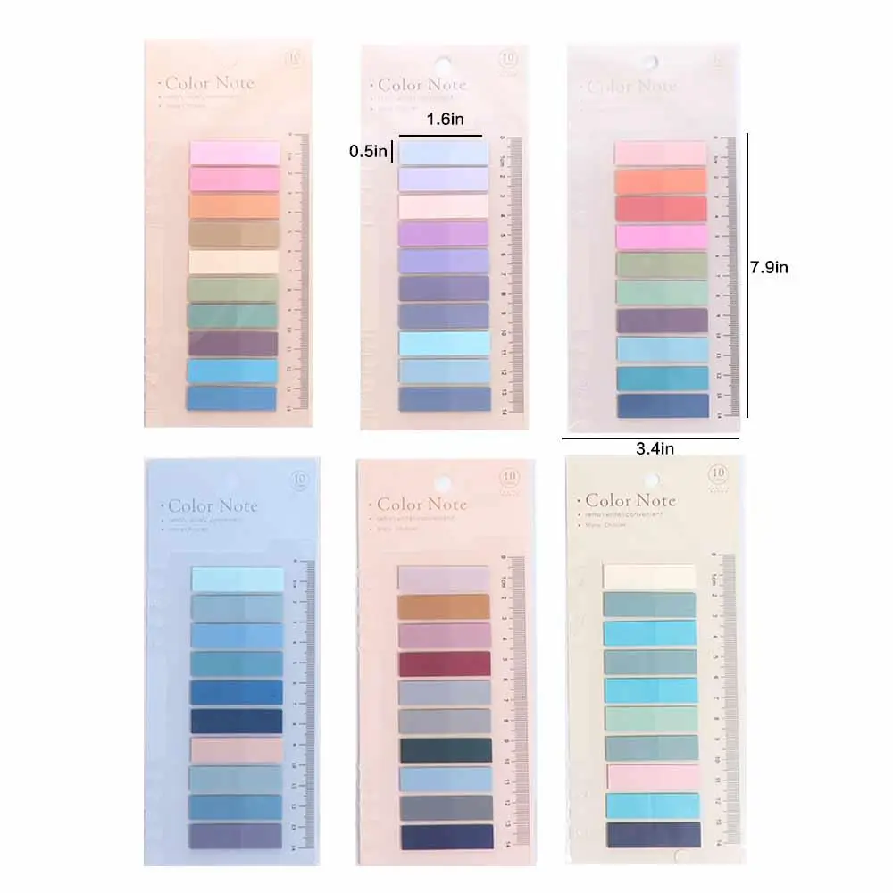 Self Adhesive Index Tabs Set Multi Color Waterproof Morandi Sticky Notes Transparent Label Annotation Tabs Label Stickers