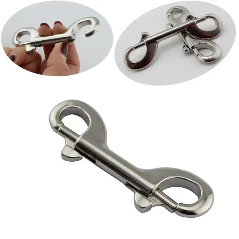 Double Ended Scuba Diving Hook Zinc Alloy Quick Draw Carabiner for Linking Dog Leash Water Bottle Keychain Clip