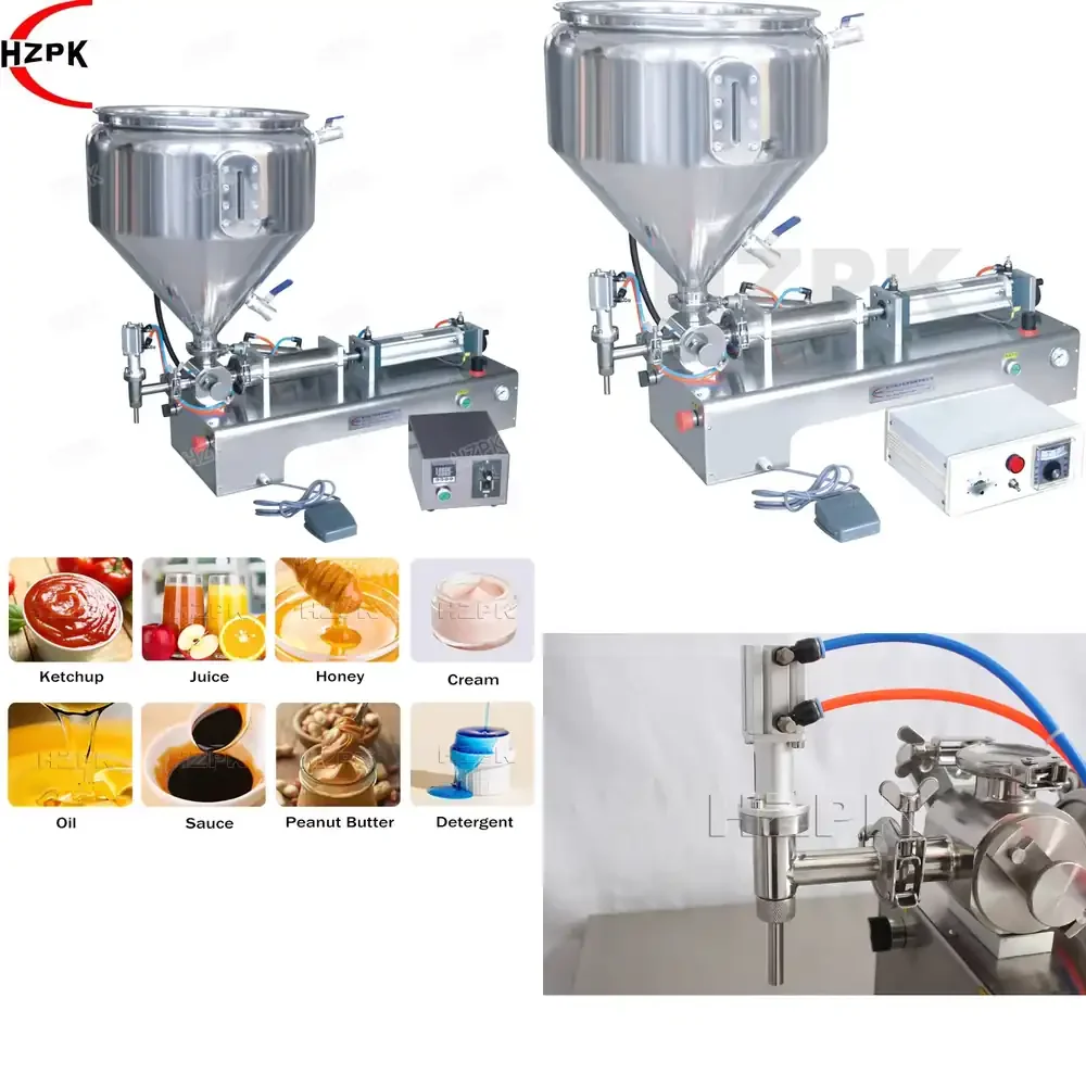 

Ex-factory Price 50-500ml Small Horizontal Semi-auto Single Head Paste Filling Machine with Type Heating tank for