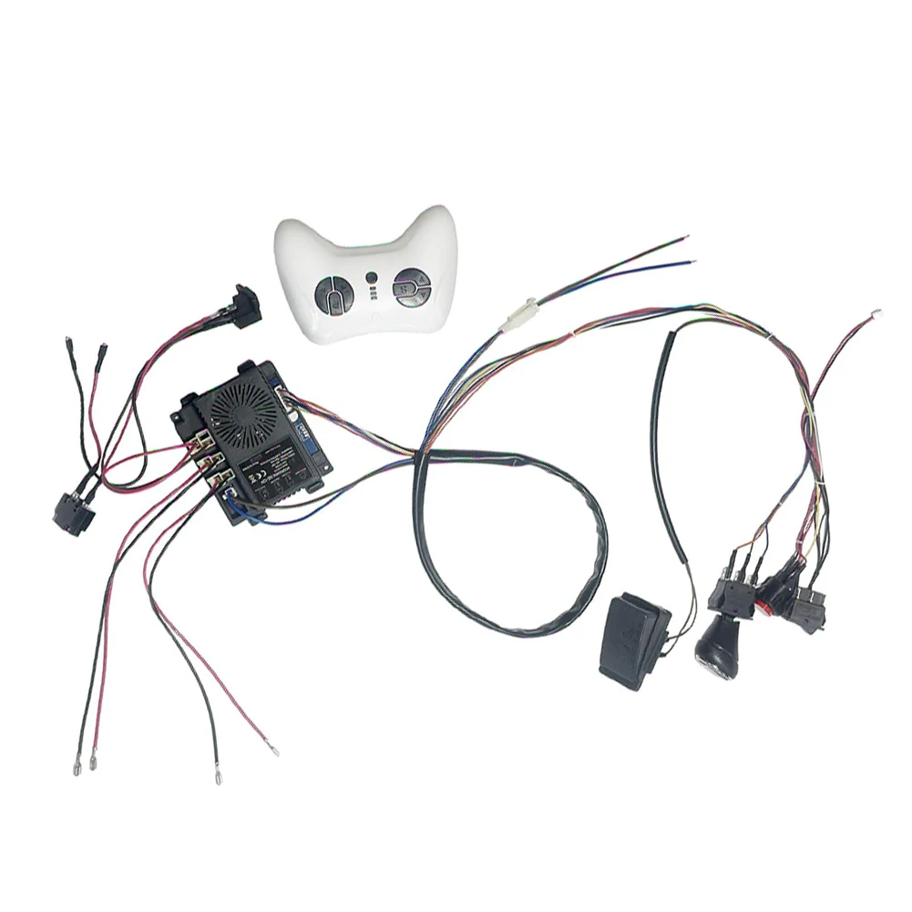 Electric Toy Car 12V Wiring Harness Kit Compatible with Two 550 or 570 Motors Includes Remote Receiver Foot Switch and Protector
