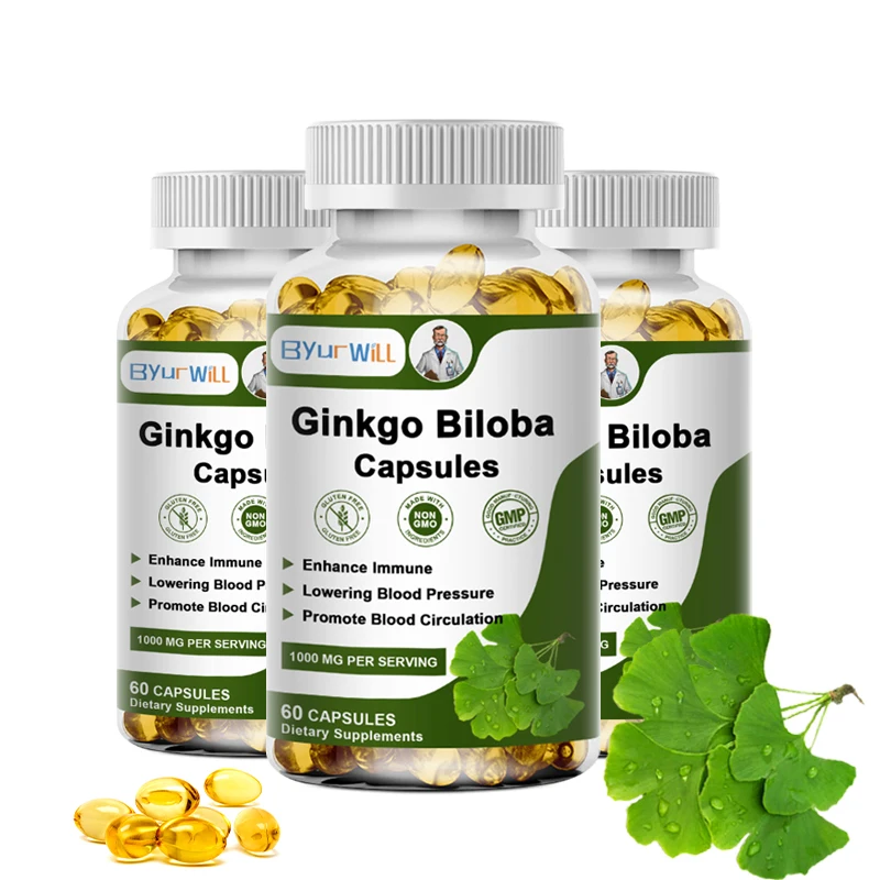 Herbal Ginkgo Leaf Supplement - Traditionally Used to Support Healthy Circulation & Brain Function, 60/120 Vegetarian Capsules