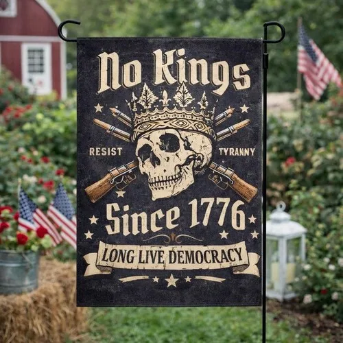No Kings Since 1776 Garden Flag, Vintage No Kings In America Flag, 4th of July G PPZ