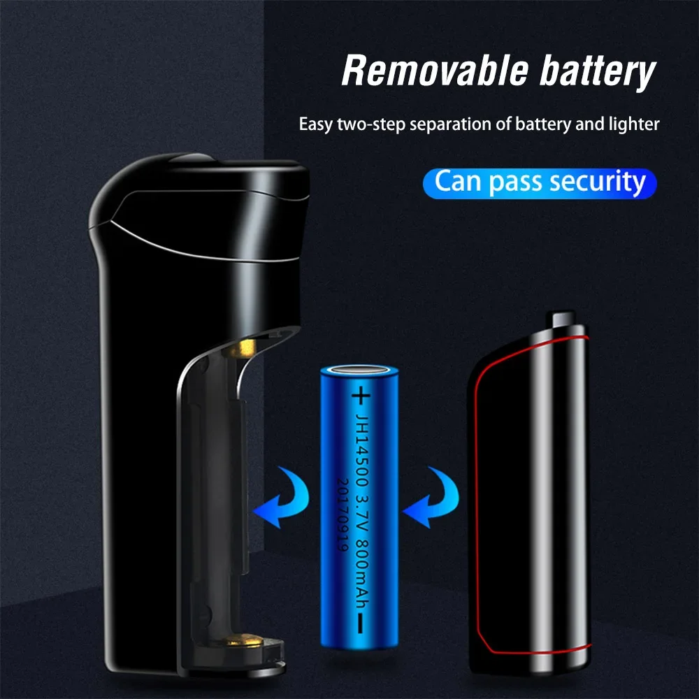 Novel Double Arc Plasma Lighter Smart Touch Interchangeable Battery USB Electronic Lighter Rechargeable Windproof Gifts For Man