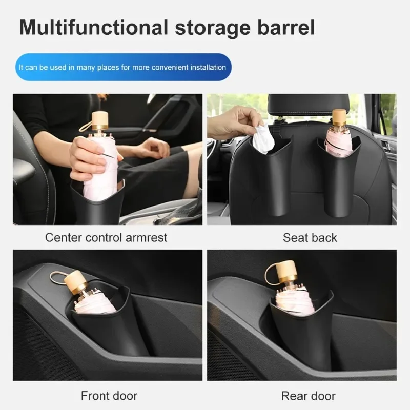 Car Umbrella Storage Bucket Car on The Built-in Object Trash Can Hanging Rear Clean Car Door Put Umbrella
