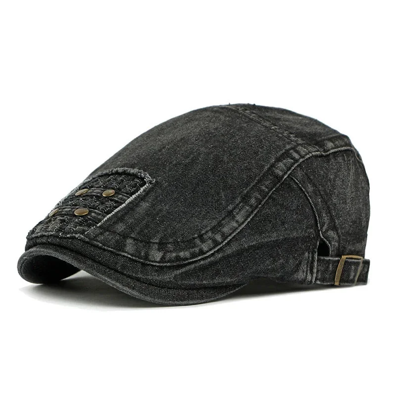Spring Cotton Geometric Print Newsboy Caps Men Flat Cap Women Painter Beret Hats 101