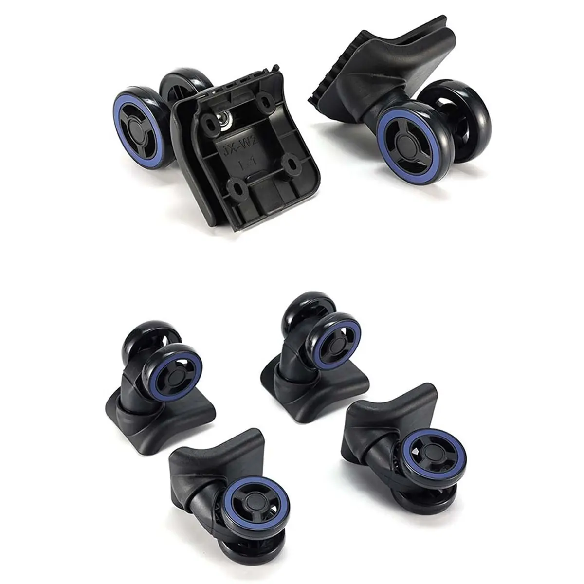 2026 Trend 4Pcs Luggage Wheels Suitcase Double Row Roller Hardware Repairing Kit Heavy Duty Wheels 360° Spinner Casters