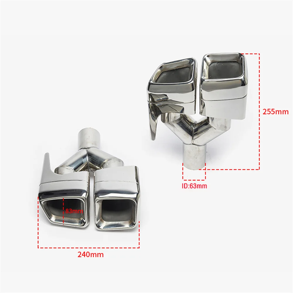 A Pair 304 stainless steel exhaust pipe muffler exhaust tail pipe tip for W212 Mercedes Amg E63 w204 exhaust plug nozzle