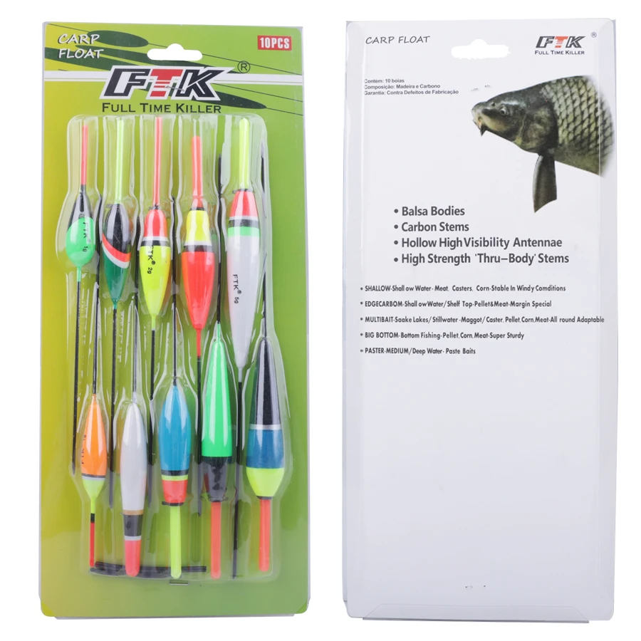 FTK 10Pcs Fishing Floats Set 1g-5g Long Tail Barguzinsky Fir Float Kit For Carp Bass Fishing Accessories Pesca image 3