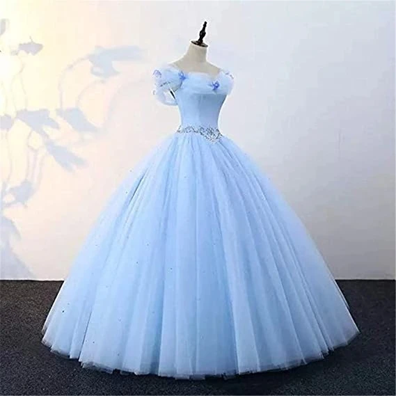 

ANGELSBIRDEP Light Blue Quinceanera Dresses Vestidos De 15 Anos High Quality Tulle Formal Cinderella Birthday Party Gowns