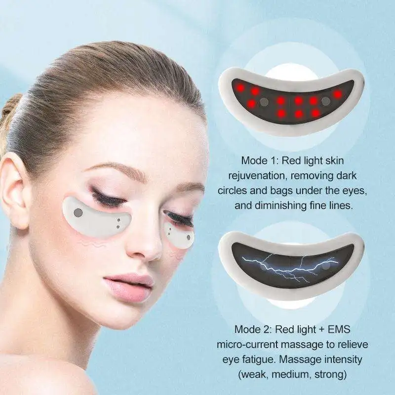 New Led Red Light Eye Care Therapy Ems Massager With Gel Patch For Treatment Under Eye Wrinkle Delivery On Time