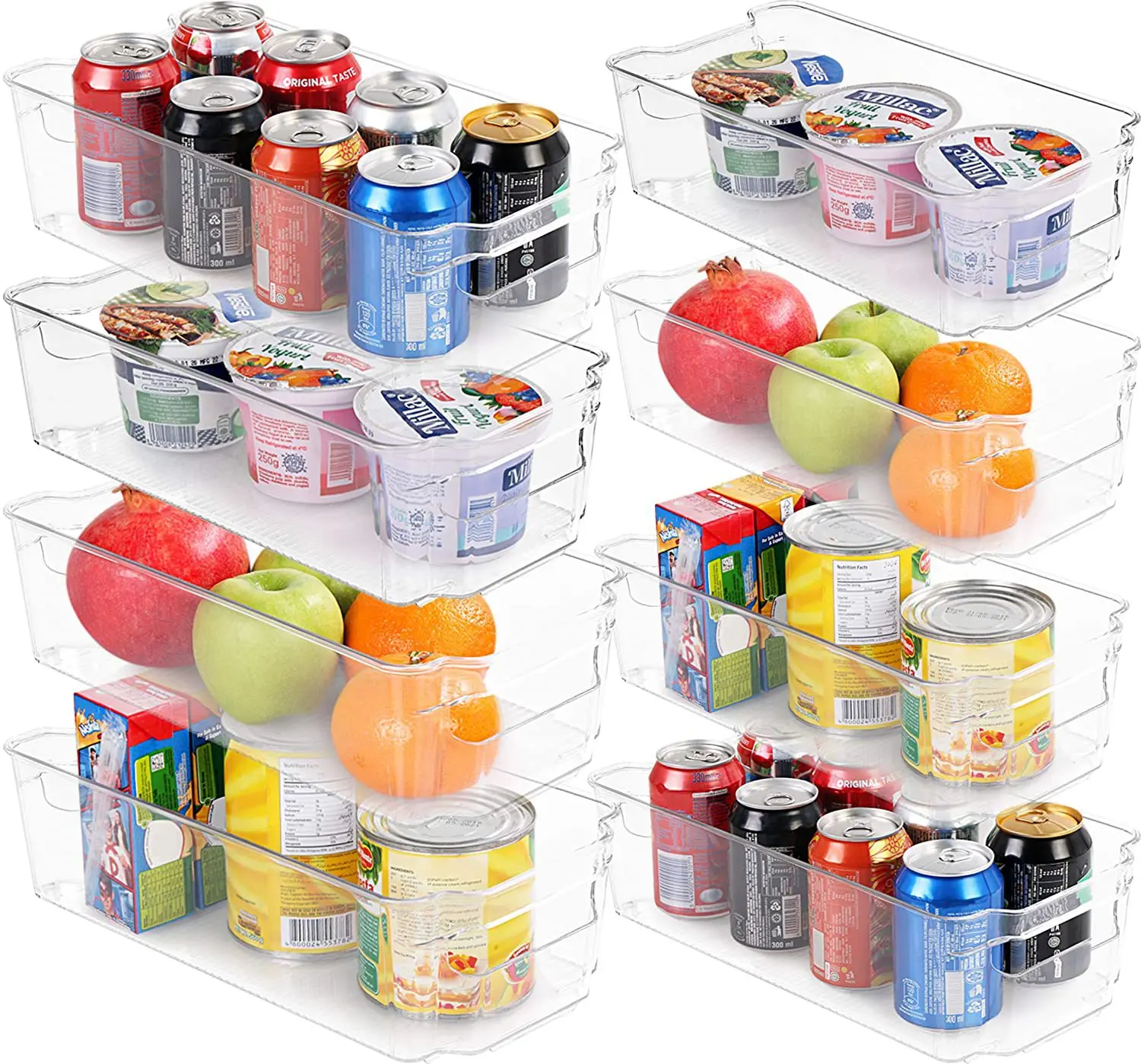 

Stackable Storage Basket Storage Fridge Bins - Refrigerator Organizer Bins for Fridge Freezer Pantry And Kitchen Set