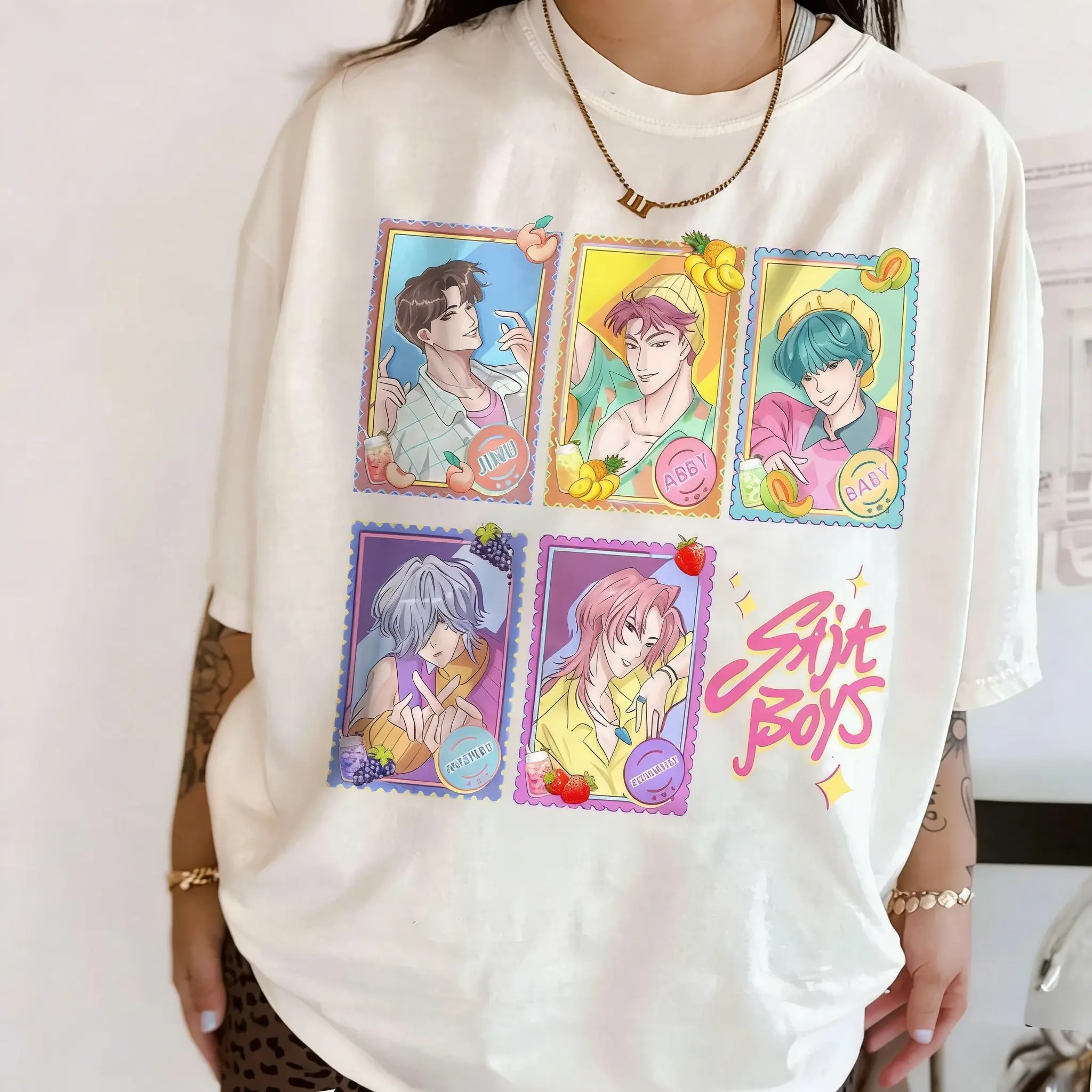 

Kpop Sajaboys Demon Hunters Graphic T-shirt Man Women Short Sleeve Tee 2026 Summer Y2k Clothes Streetwear Oversized Casual Tops