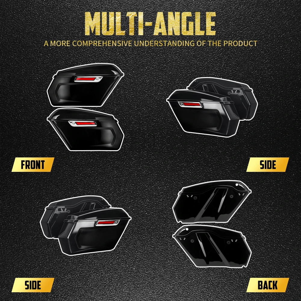Motorcycle Hard Saddlebags Trunk Side Bags Luggage Storage For Harley Touring Road King Street Electra Glide Ultra Limited 14-23
