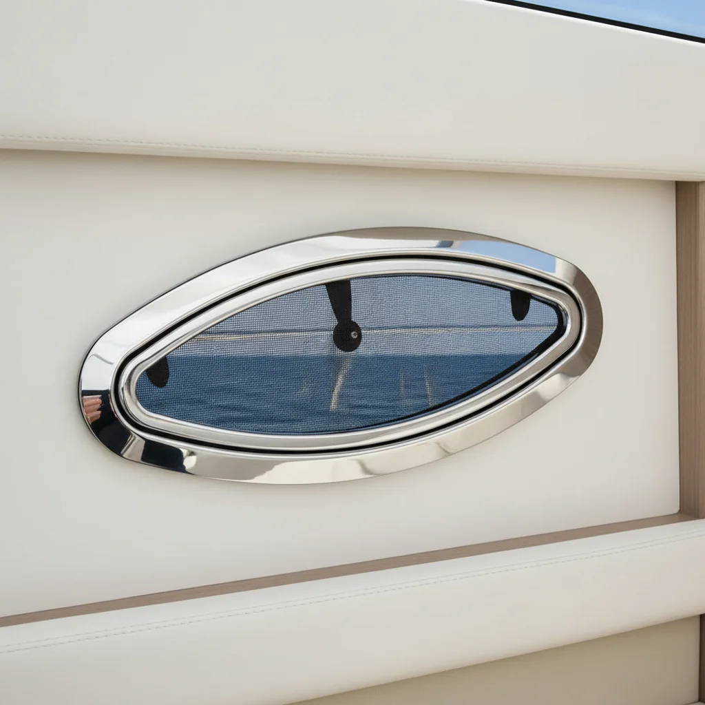 Stainless Steel 316 Eye Shaped Boat Window Opening Portlight with Mosquito Screen for Yacht RVs