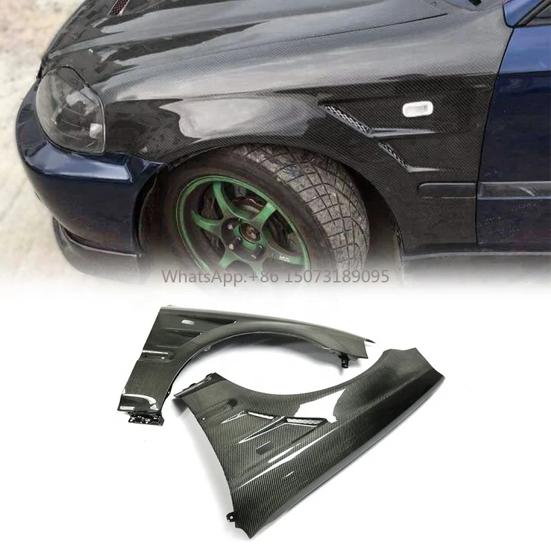 

Углеродное волокно для HONDA 1999-2000 EK Civic Vented переднее крыло автоаксессуары