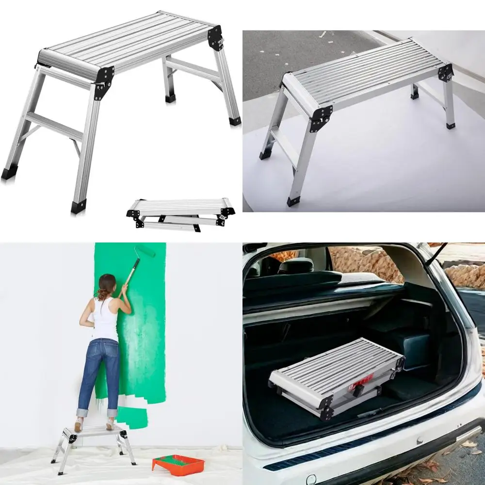 

Heavy Duty Portable Aluminum Drywall Work Platform Bench 30x12 Inches, 330 LB Capacity, Safe for Drywall, CE Approved