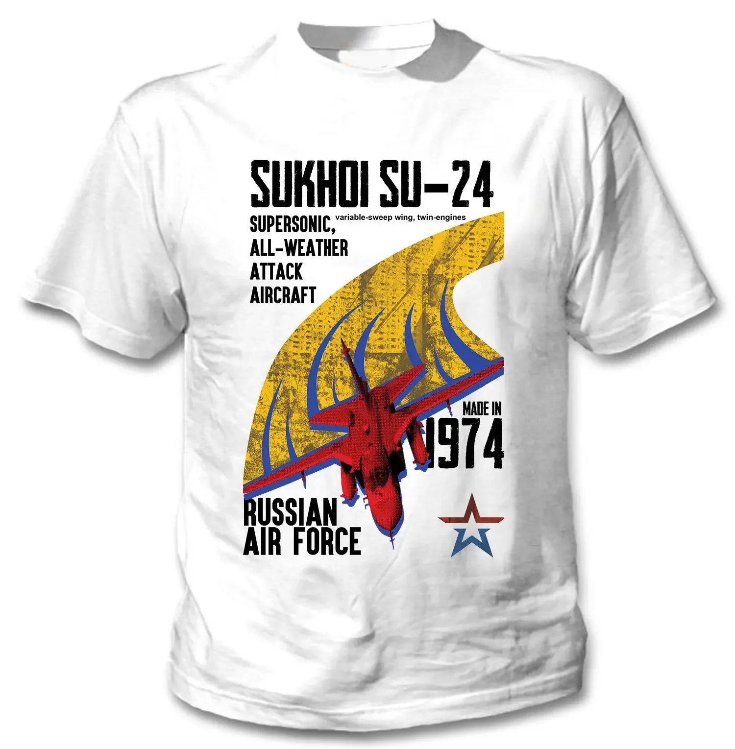 

Sukhoi Su-24 Fencer Bomber T-Shirt. Summer Cotton Short Sleeve O-Neck Mens T Shirt New S-3XL