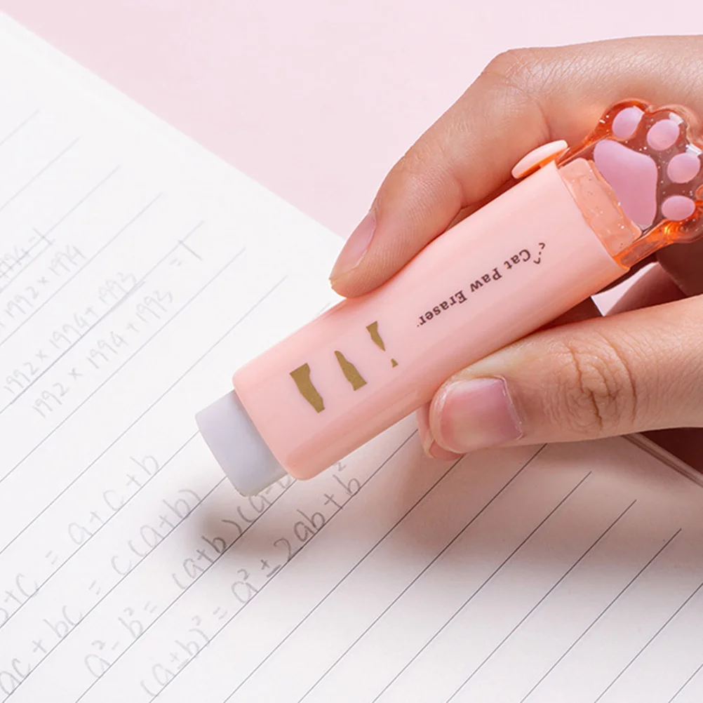 

8Pcs Retractable Cat Paw Erasers Cute Pencil Erasers for Students Kids School Supplies Cute Animal Eraser Pen Fun Bulk