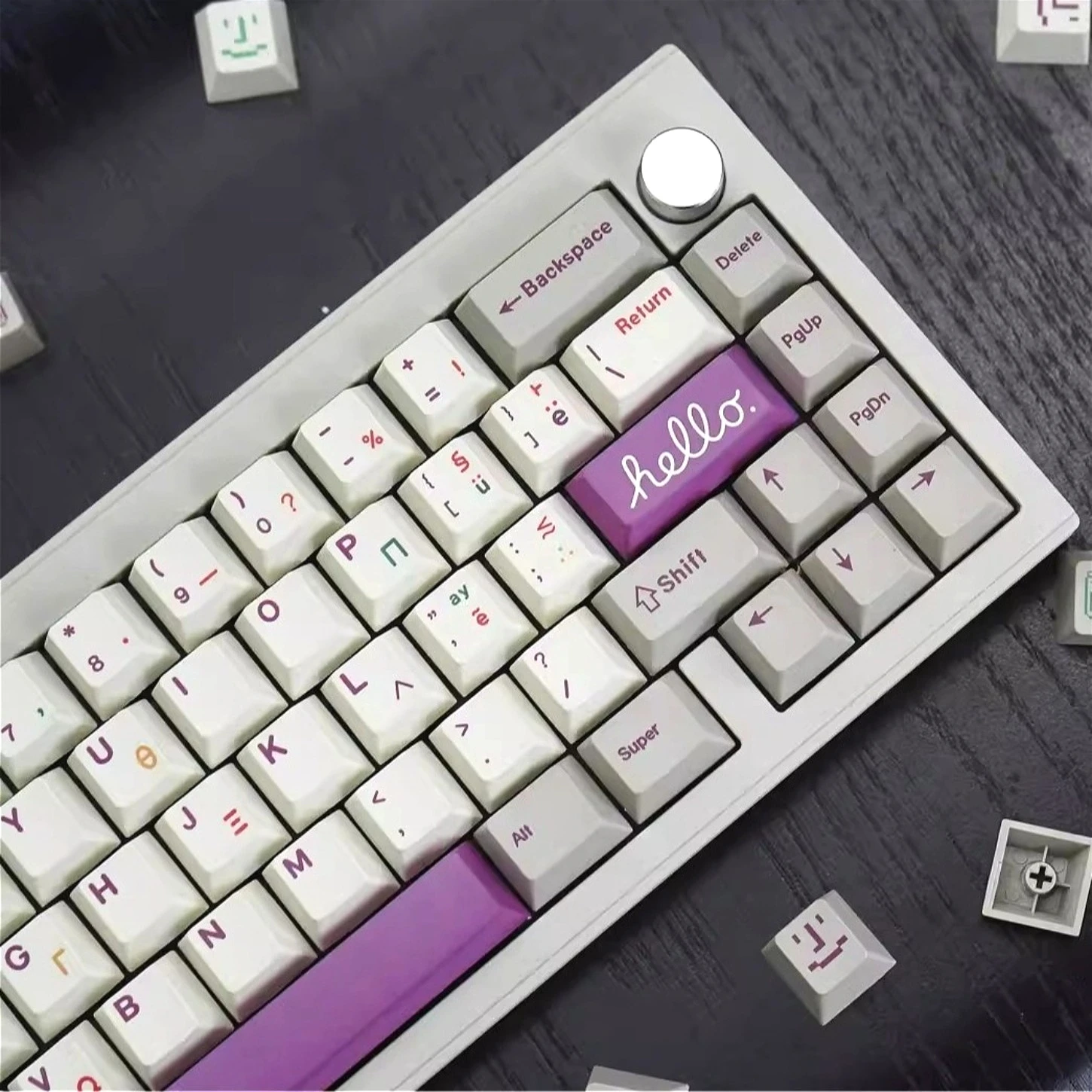 

Retro Purple Greek Cherry Keychain Kit PBT 149 Keys Suitable for 61/75/87/104/108 Mechanical Keyboards