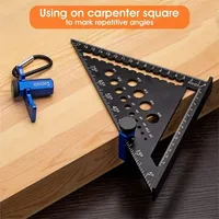 Stair Gauges for Framing Square and Rafter, Stair Stops Gauge Woodworking Right Angles Ruler with Carabiner M4YD