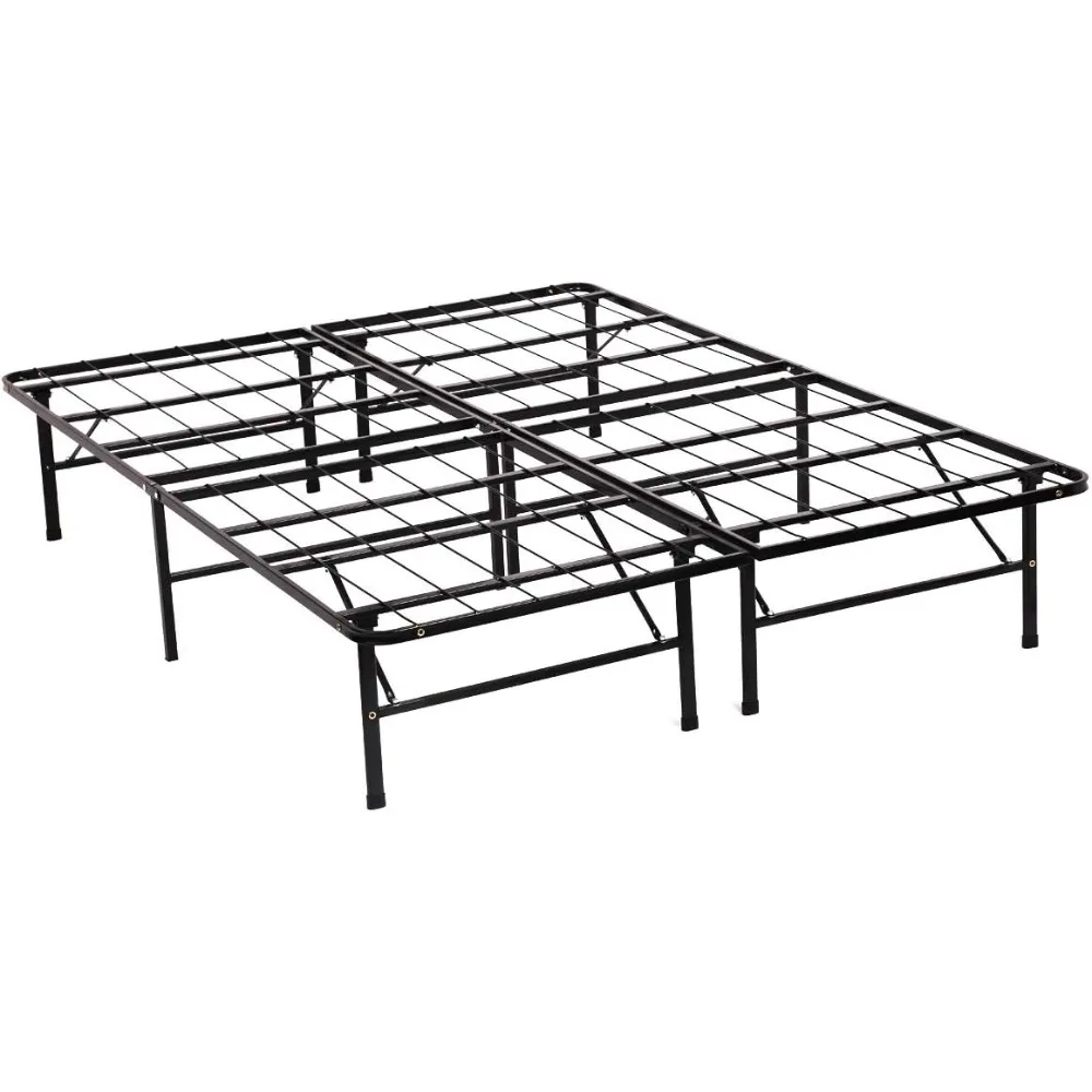

Queen Metal Platform Bed Frame 14 Inch High Mattress Foundation Queen Size Box Spring Replacement Heavy Duty Steel Slat Profile