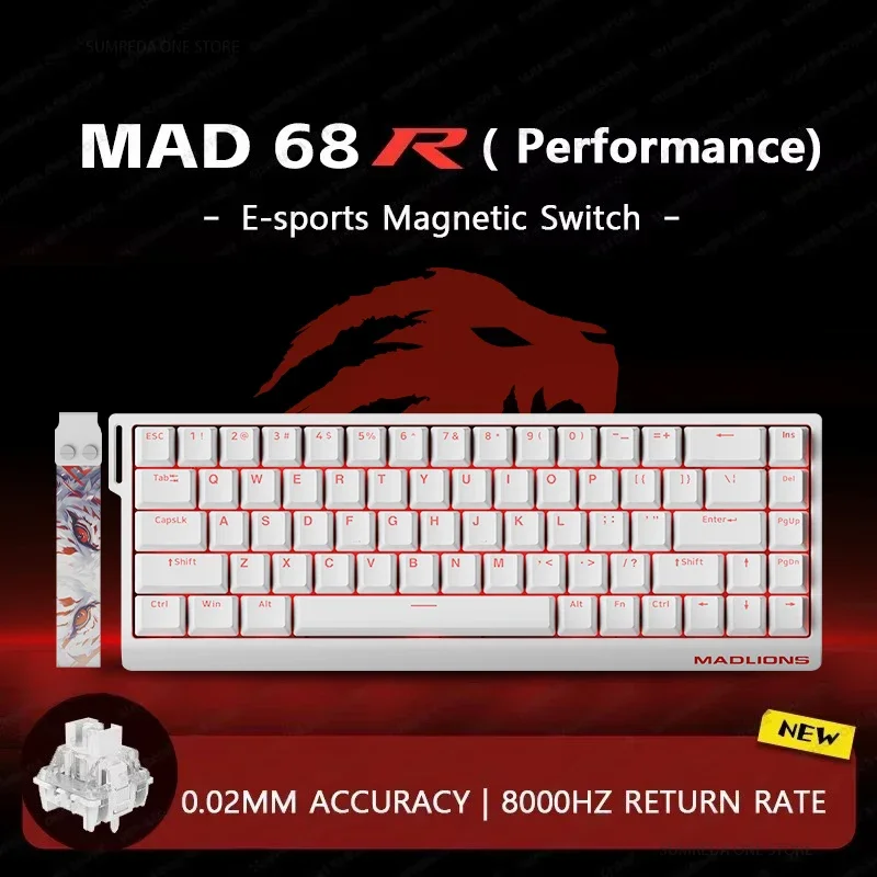 Madlions Mad60 Mad 68R Mad60 he Mad68 he Wired Mechanical Keyboard Gaming Magnetic Switch RT 0.02mm 8K Rate RGB Hotswap Keyboard