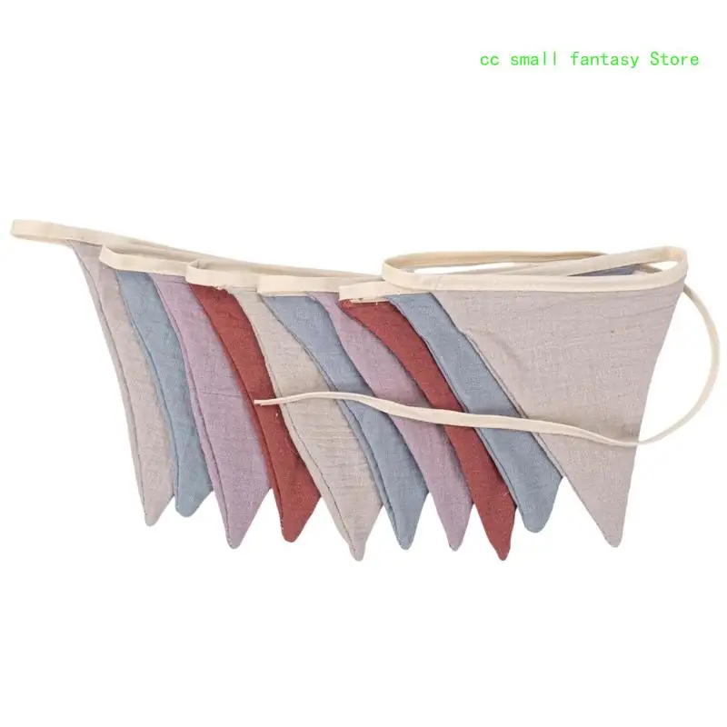 R3MA Cotton Triangular Bunting Flags Baby Shower Wall Flags Nursery Room Decoration