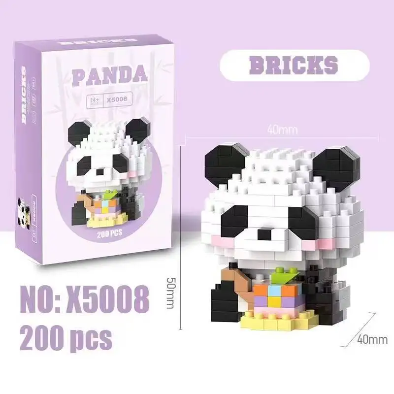 DIY Creative Assembling Animal Cute Mini Chinese Style Animal Panda Building Blocks Educational Children's Model Building Blocks