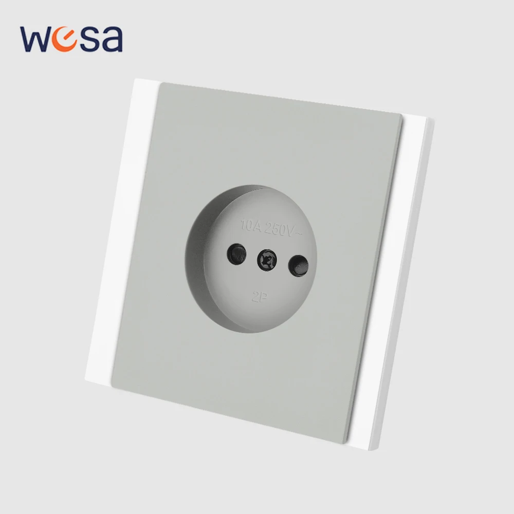 Skin Sensation Classic 250V Electrical Outlets Wall Embedded Flame Retardant Not Ground Plugs Socket AC EU Standard Socket 250V