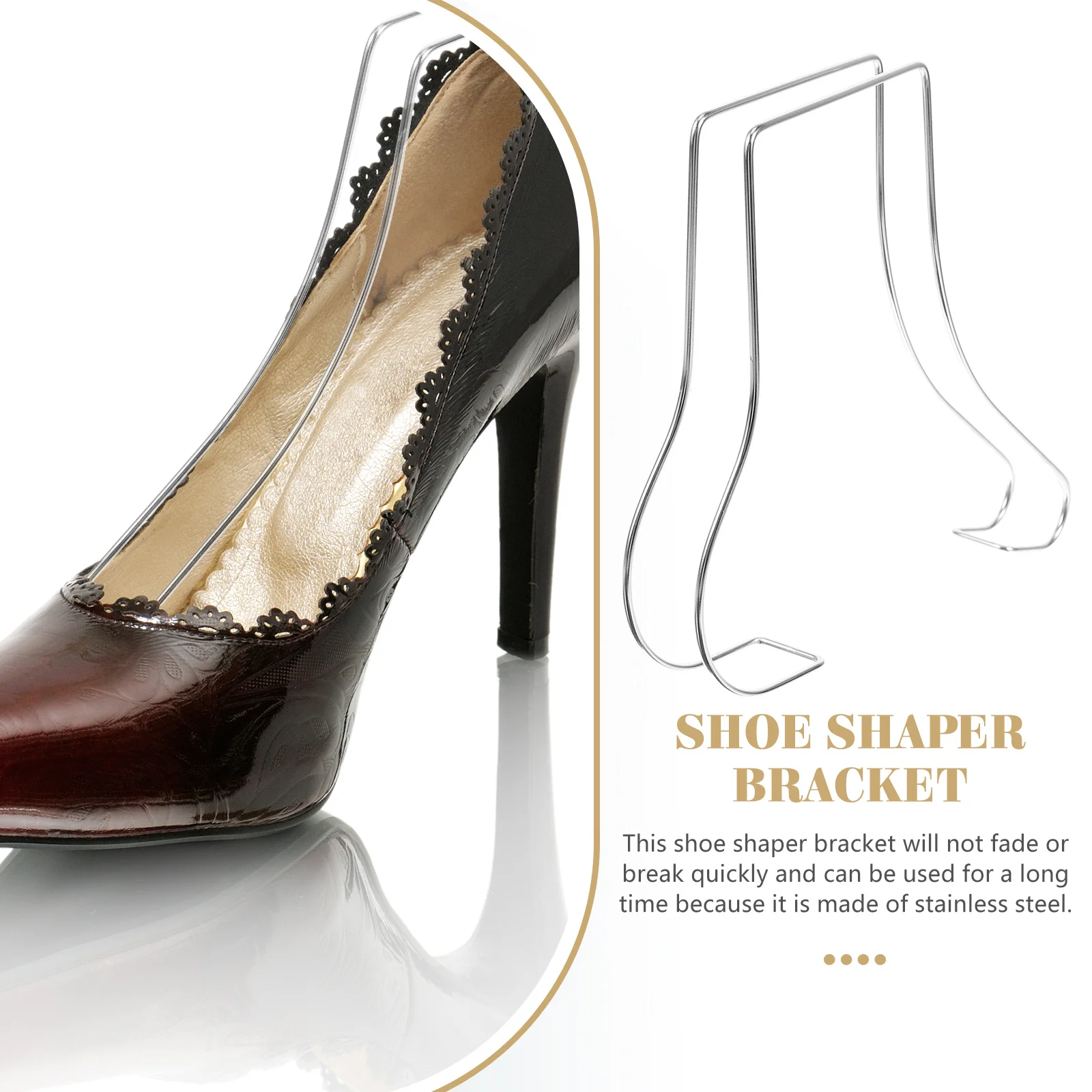 

2Pcs Shoe Shoes Display Rack Rack Stainless Steel S Holder High Heel Support St Women Shoes Shaper Forms Racks