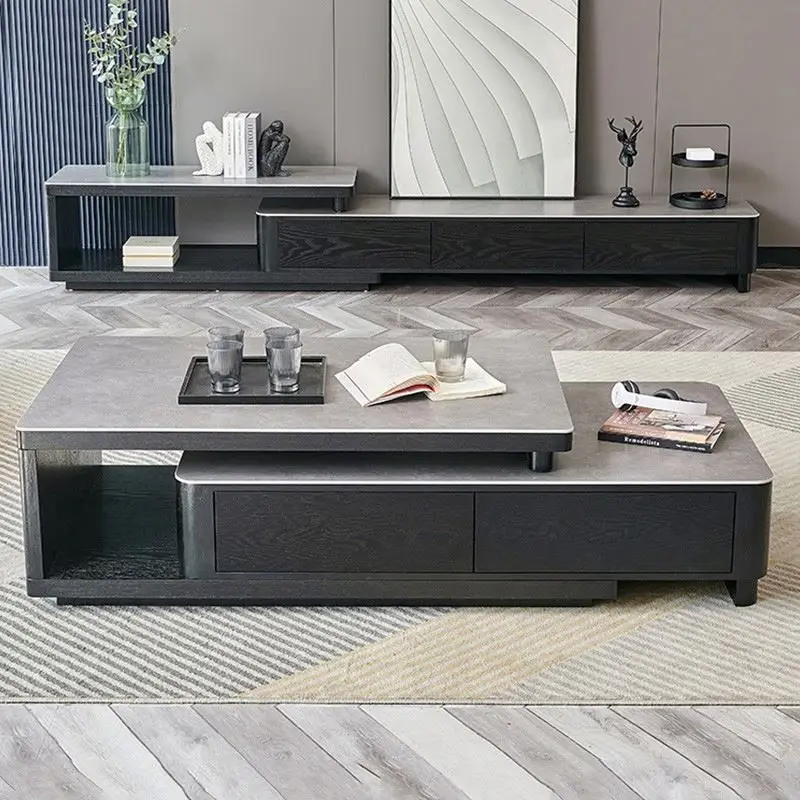 

GEDO Modern Luxury Rock Coffee Table Set Smart Tea Desk For Living Room Furniture