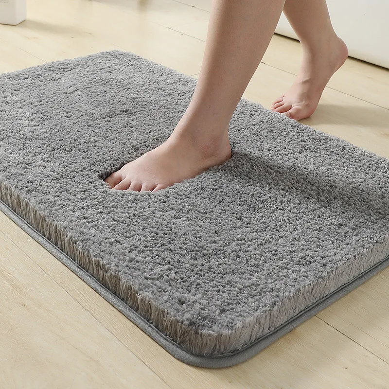 

Thick Floor Bathroom Door Mat Water Absorption Soft Absorbent Microfiber Rugs Non-Slip Plush Shaggy Bath Carpet 20"x32" 1 Pack