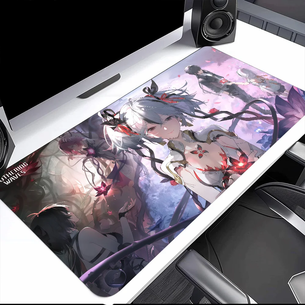 CAMELLYA Wuthering Waves Game s Mouse Pad Large Desk Mat Keyboard Ergonomic Office Rubber PC Non-slip Anti-fray Home Custom