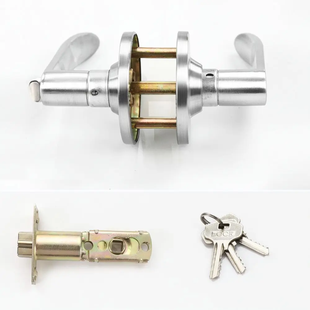 Functional Round Door Handle Lock For Guryi Aluminum Plastic Steel Doors Privacy Latch For Office Bathroom