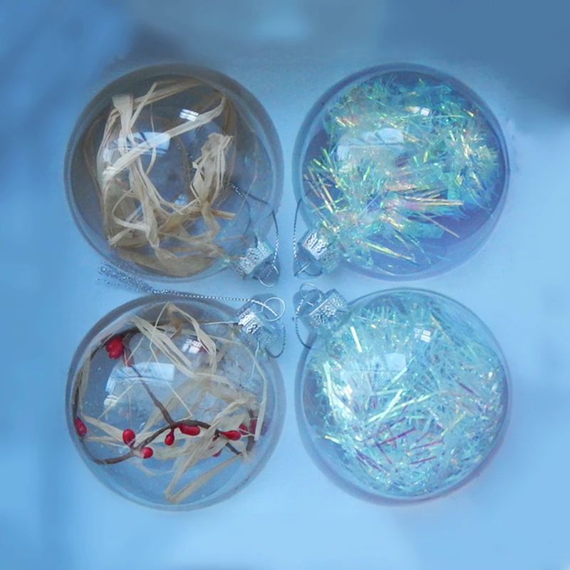 

12pcs/pack Diameter=8cm Inner Ornament Transparent Glass Ball Christmas Day Tree Home Decoration Hanging Globe Wedding Festival