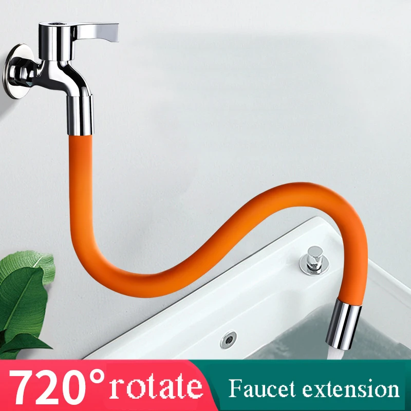 2PCS Faucet Extenders Extension Hose Bathroom 360°Rotation Adjust Free Bending Faucet Splash-proof Universal Tube for Wash Basin