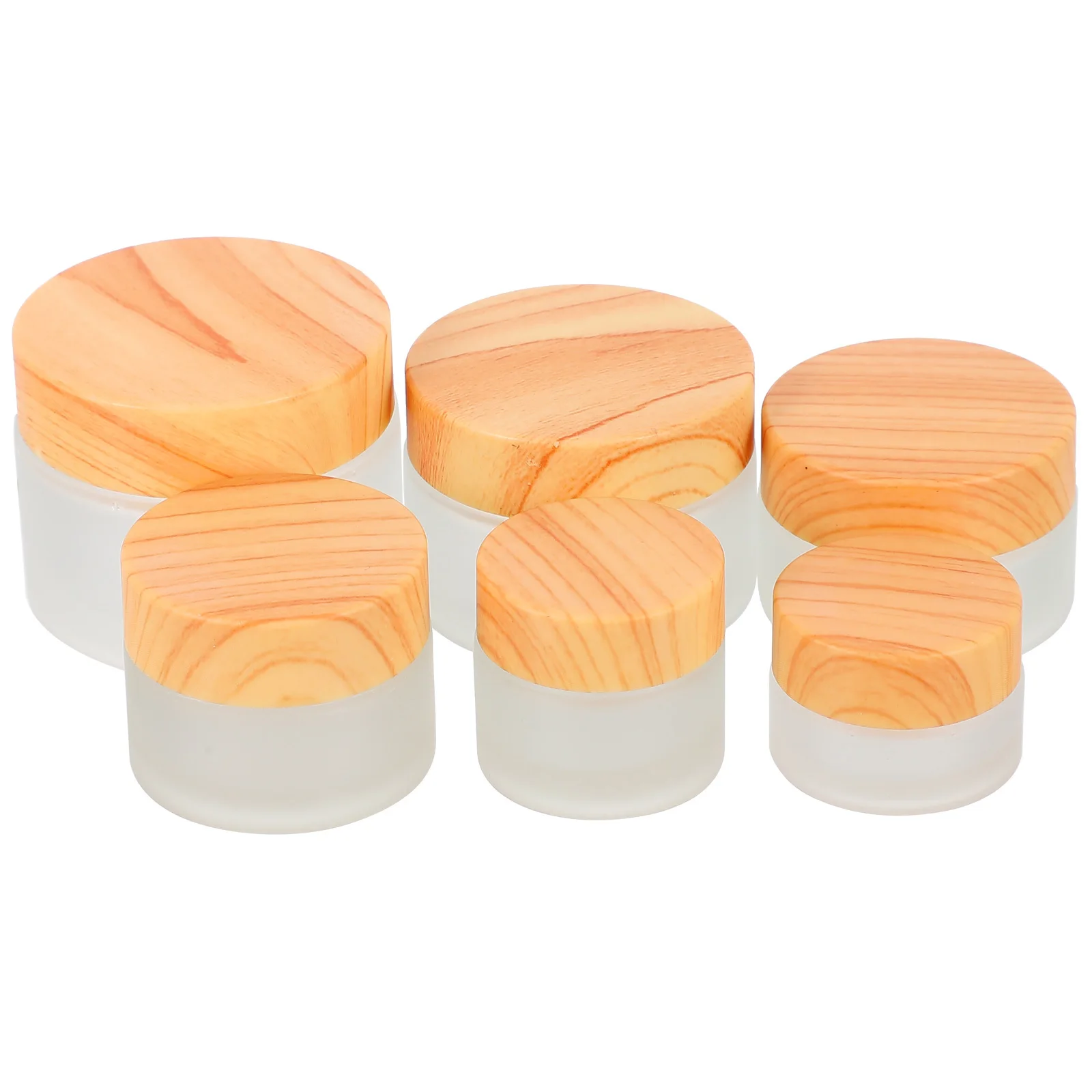6Pcs Glass Storage Jars Matte Finish Lightweight Containers for Travel Creams Lotions Sample Organization Matte Glass Jar