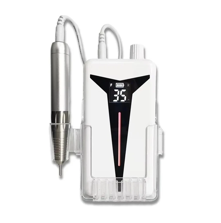 

Professional 35000rpm Rechargeable Cordless Electric Coreless Nail Drill Machine With Charging Base
