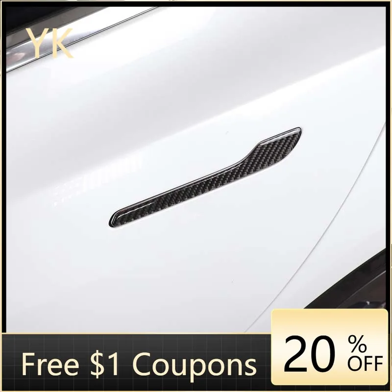 

For Tesla Model 3 2017-2021 Soft Carbon Fiber Car Door handle Cover Trim Sticker Car Accessories