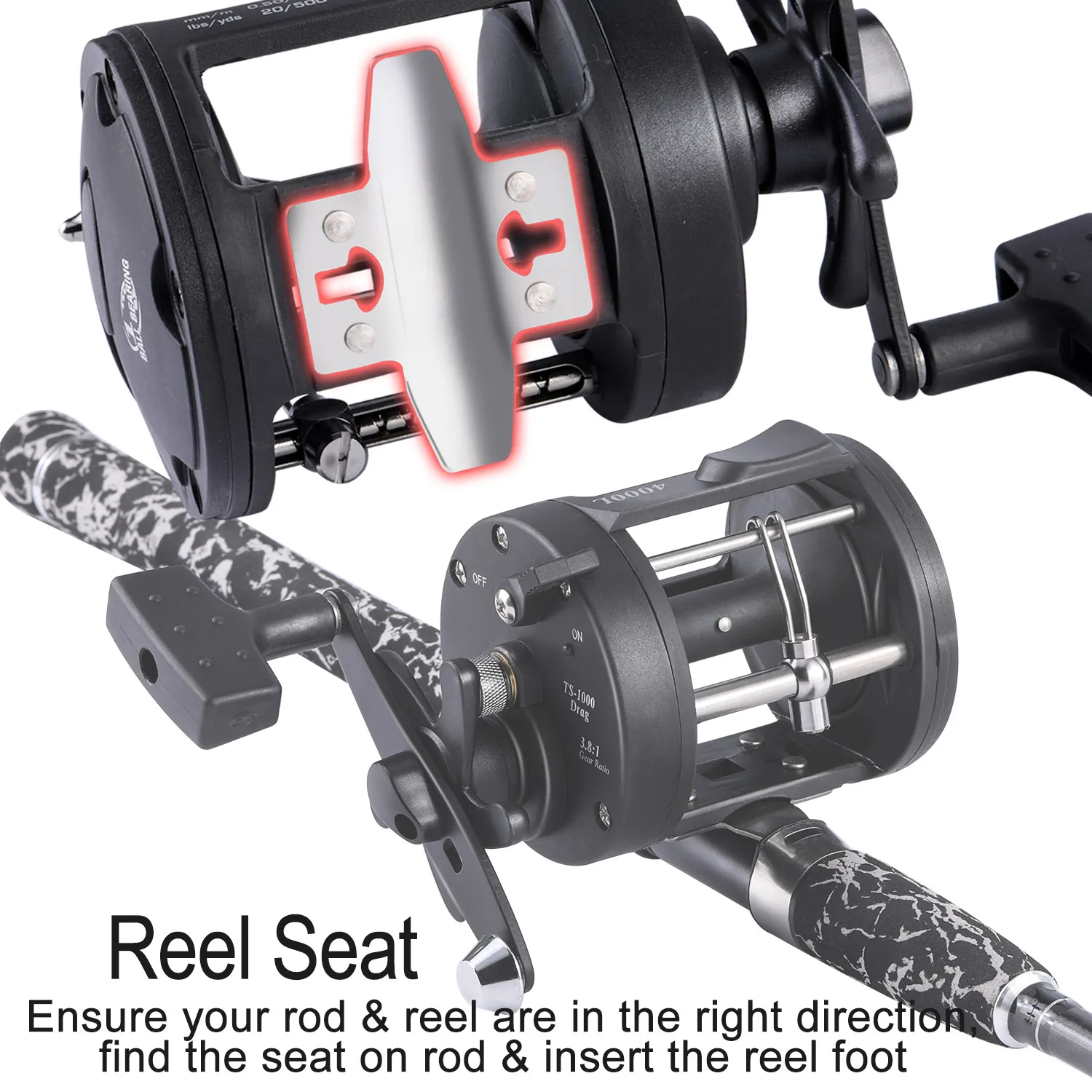 Carrete pesca al surfcasting Sougayilang con freno regulable y manivela cómoda - imagen 3