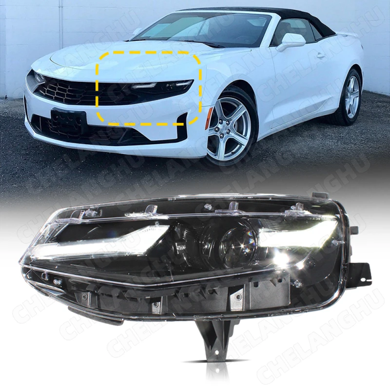 

1Pc Left Side Front Headlight Lamp For Chevrolet Camaro 2019 2020 2021 2022 2023 LED DRL Halogen Turn light GM2502499/84756145