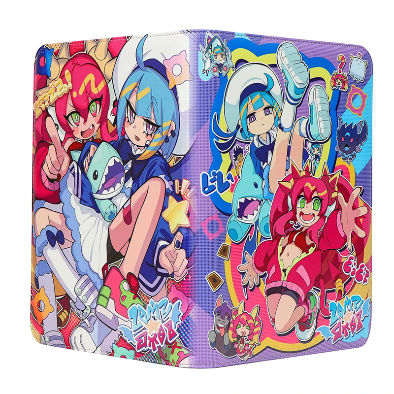 

9 Pocket Anime Card Albums Premium Binder with Zipper for 360 Cards - Side Loading Pockets for Trading Card Games TCG