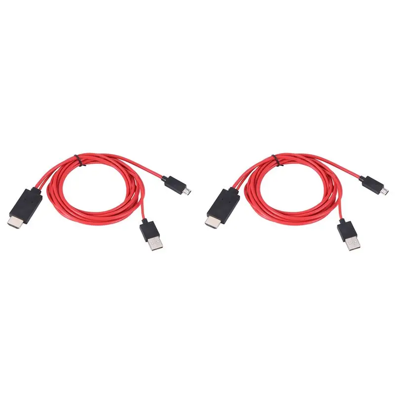 AS95 2X 6.5 Feet Micro-USB to Adapter Converter Cable 1080P HDTV for Android for Galaxy S3