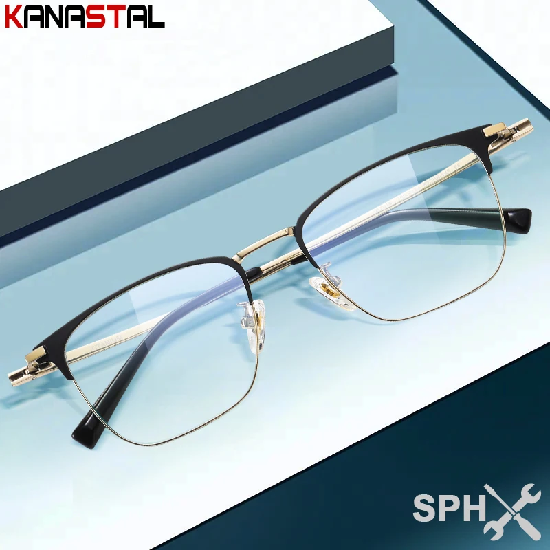 

Lightweight Reading Glasses Men Pure Titanium Women Prescription Myopia Presbyopic Eyewear Blue Light Blocking Eyeglasses Frame