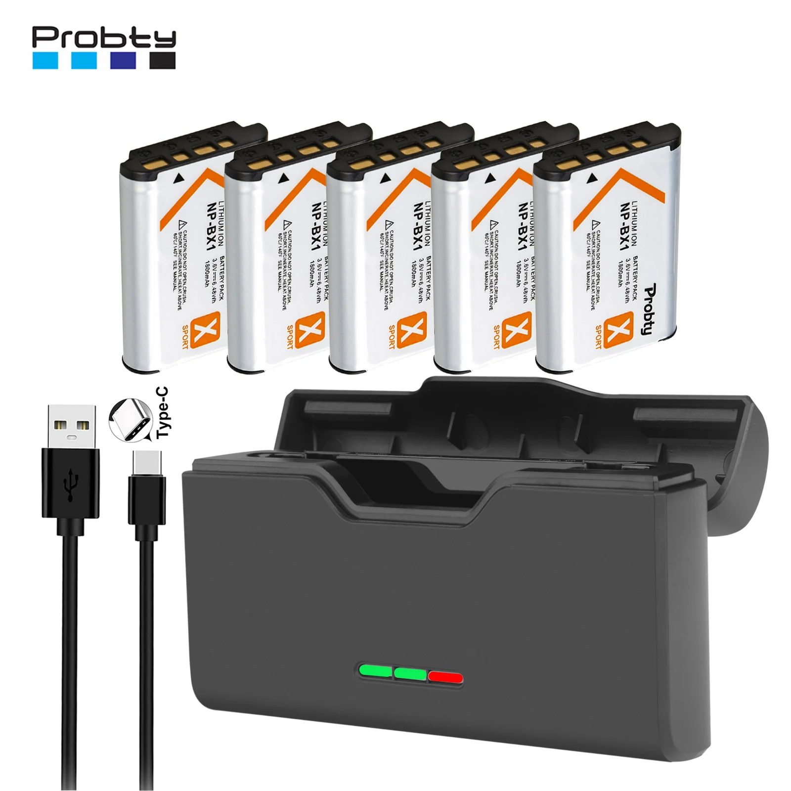 5 Pcs NP-BX1 np bx1 Battery +Fast Charger Box TF Card Storager for Sony DSC-RX100 DSC-WX500 IV HX300 WX300 HDR-AS15 X3000R ZV-1