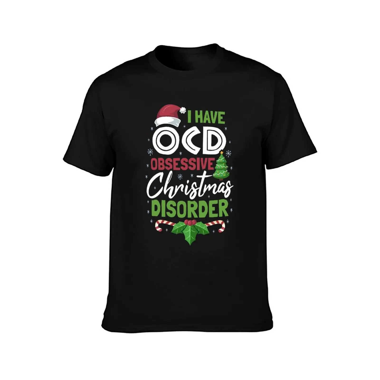 OCD Obsessive Christmas Disorder T-Shirt Plus Size Summer Short Sleeve T-Shirt