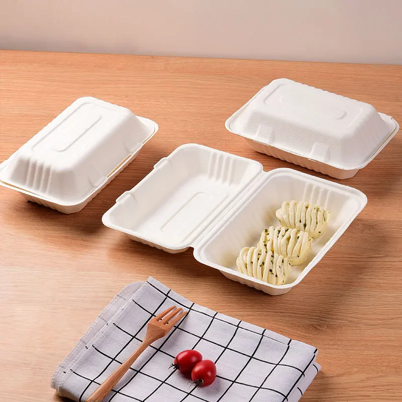 Customized. Disposable Paper Food Lunch Box Fried Flour Fried Dumplings Rice Barbecue Degradable Lunch Box Fried Takea